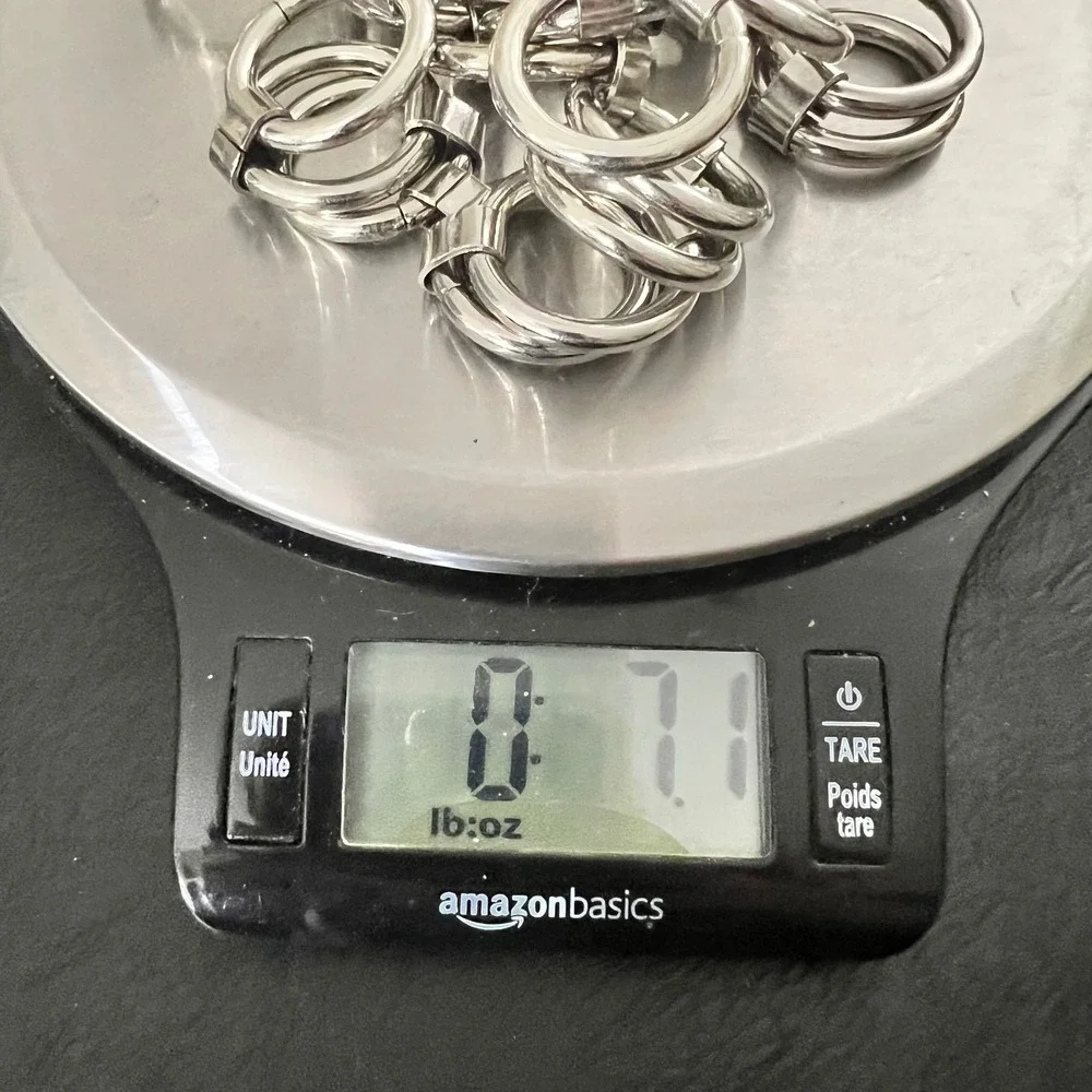 Silver Metal O Ring Chain Link Waist Belt 31 Inch Lobster Clasp Grunge Gothic